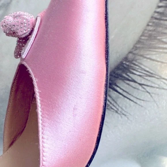 🌺 MACH & MACH🌺 Wonder Tulip Satin Slingback Pumps Size: 40 - Picture 14 of 17